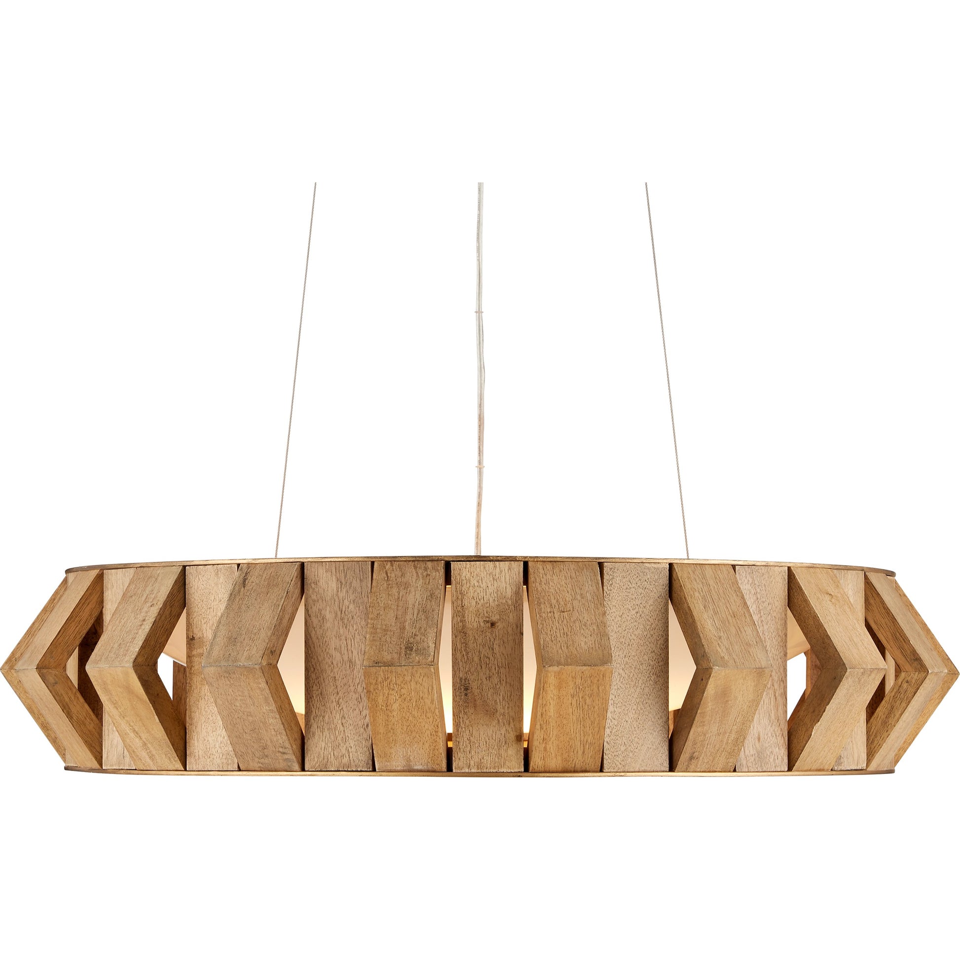 Plunge Chandelier by Currey and Company in toffee, brass, white. Made from wood, wrought iron, composite in a modern style.