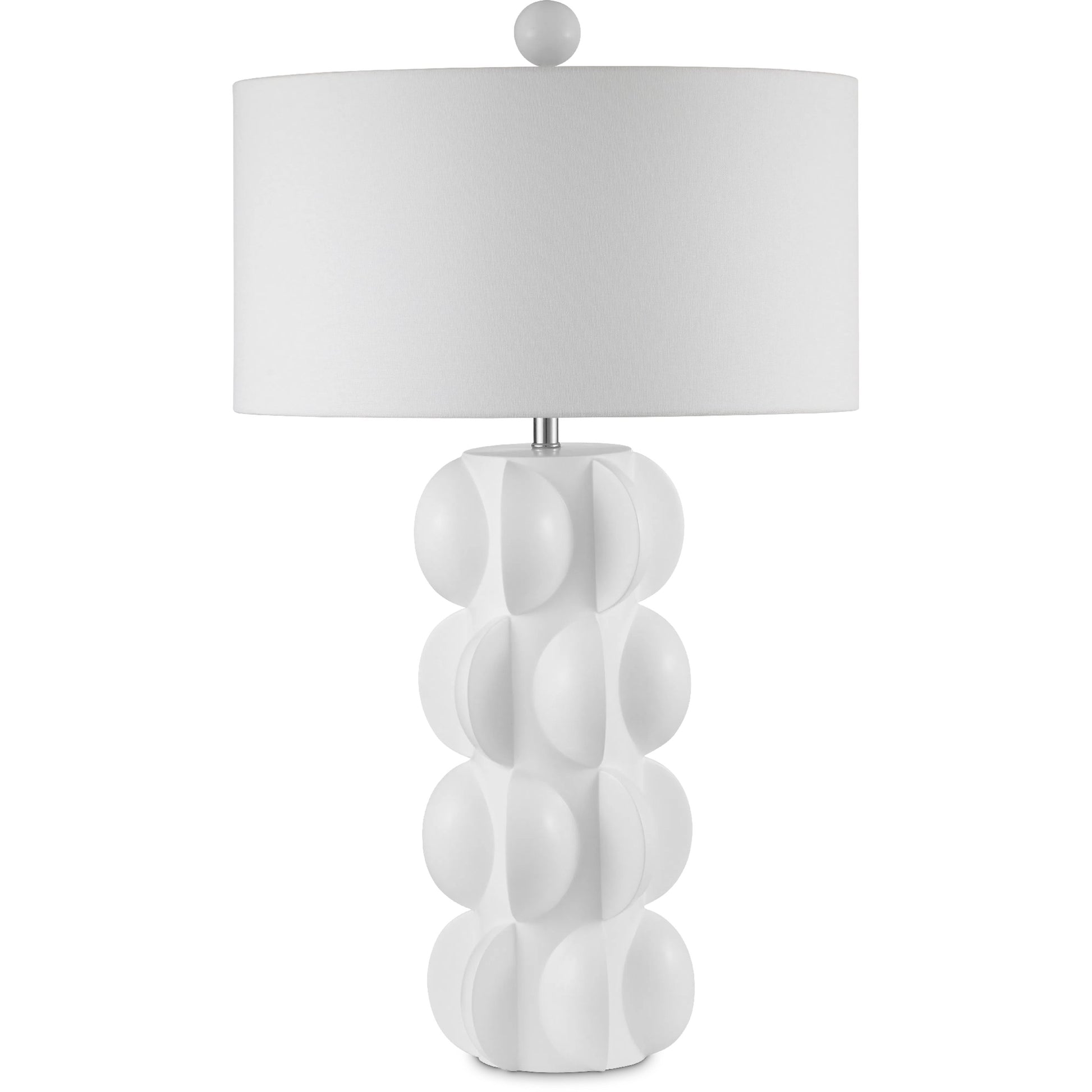 Salizzole Table Lamp by Currey and Company in white. Made from composite in a modern style.