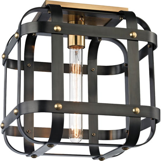Colchester Semi Flush Light by Hudson Valley. Made from brass in a modern style.