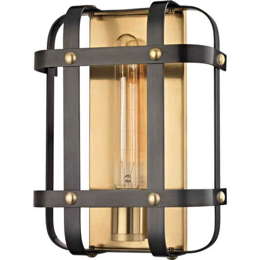 Colchester Wall Sconce by Hudson Valley in aged old bronze. Made from brass in a modern style.
