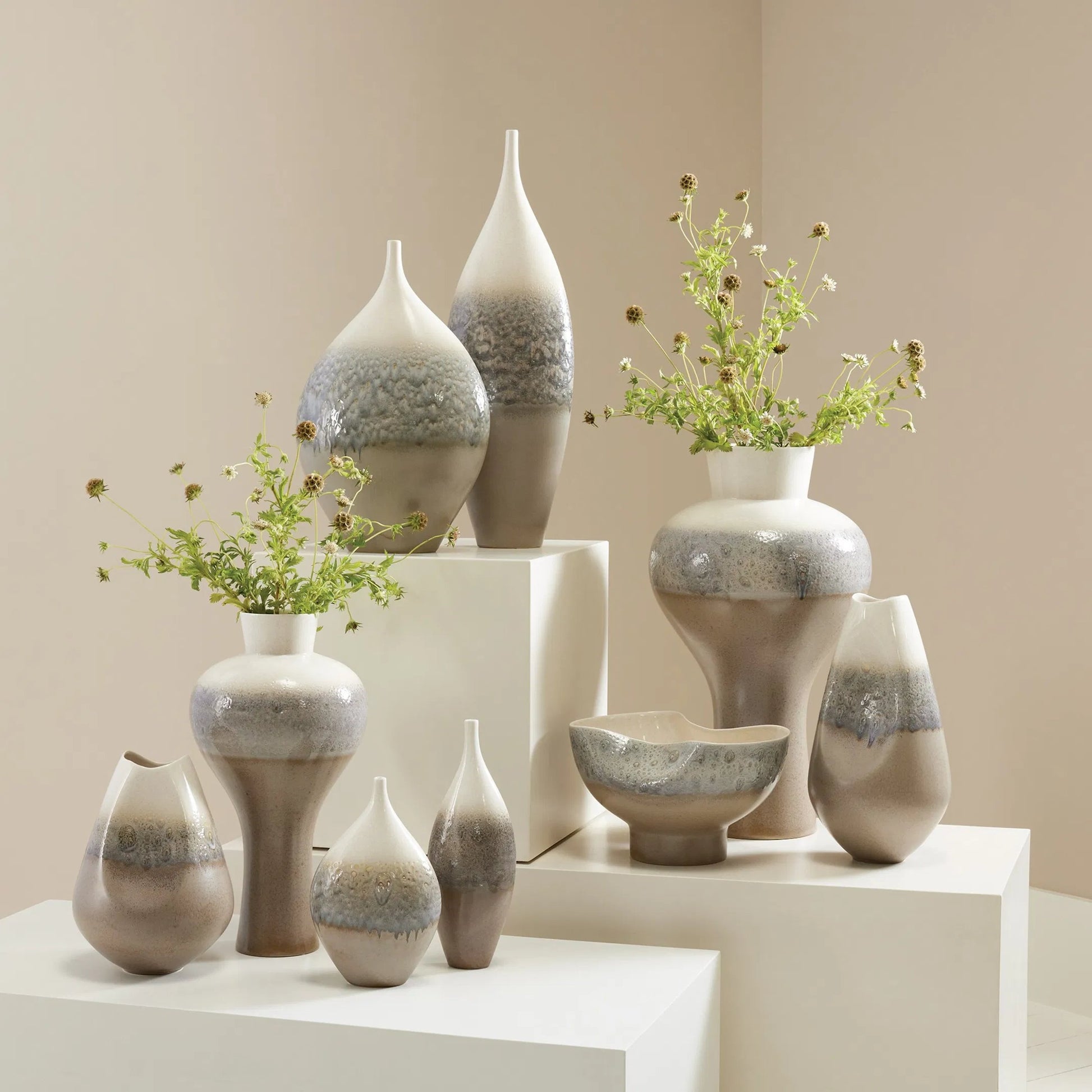 Cream Rises Vase by Global Views. Made from ceramic in a eclectic & global style.