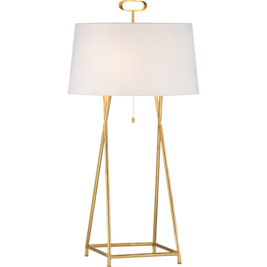 Cross Lamp by Chelsea House in antique gold leaf. Made from other: metal in a transitional style.
