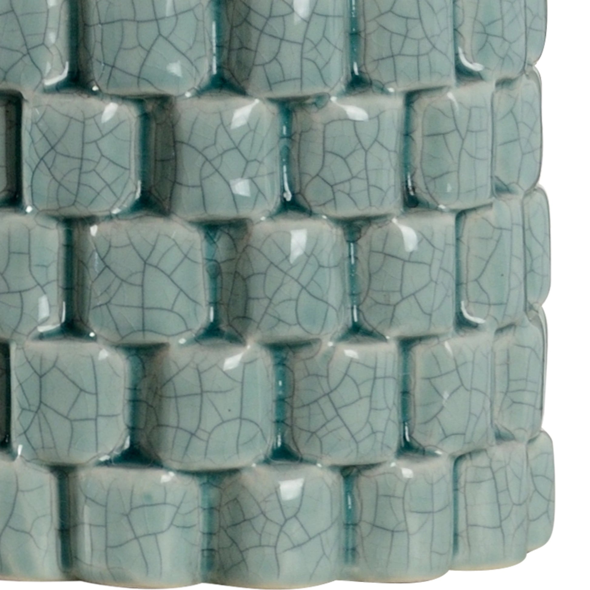 Potter Lamp by Chelsea House in celadon crackle glaze. Made from ceramic, porcelain in a coastal style.