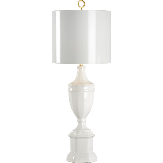 Frankfurt Lamp by Chelsea House in white. Made from ceramic, porcelain in a traditional style.
