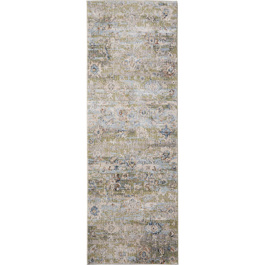 Melrose Traditional & Botanical Rug - MEL39P3F by Feizy in green, ivory, blue. Made from polypropylene, polyester, viscose in a unique style.
