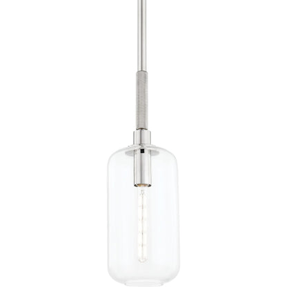 Lenox Hill Pendant by Hudson Valley in aged brass. Made from steel in a modern style.