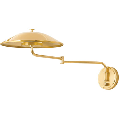 Brockville Sconce by Hudson Valley in aged brass. Made from steel, aluminum in a modern style.