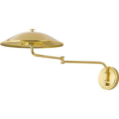 Brockville Sconce by Hudson Valley in aged brass. Made from steel, aluminum in a modern style.