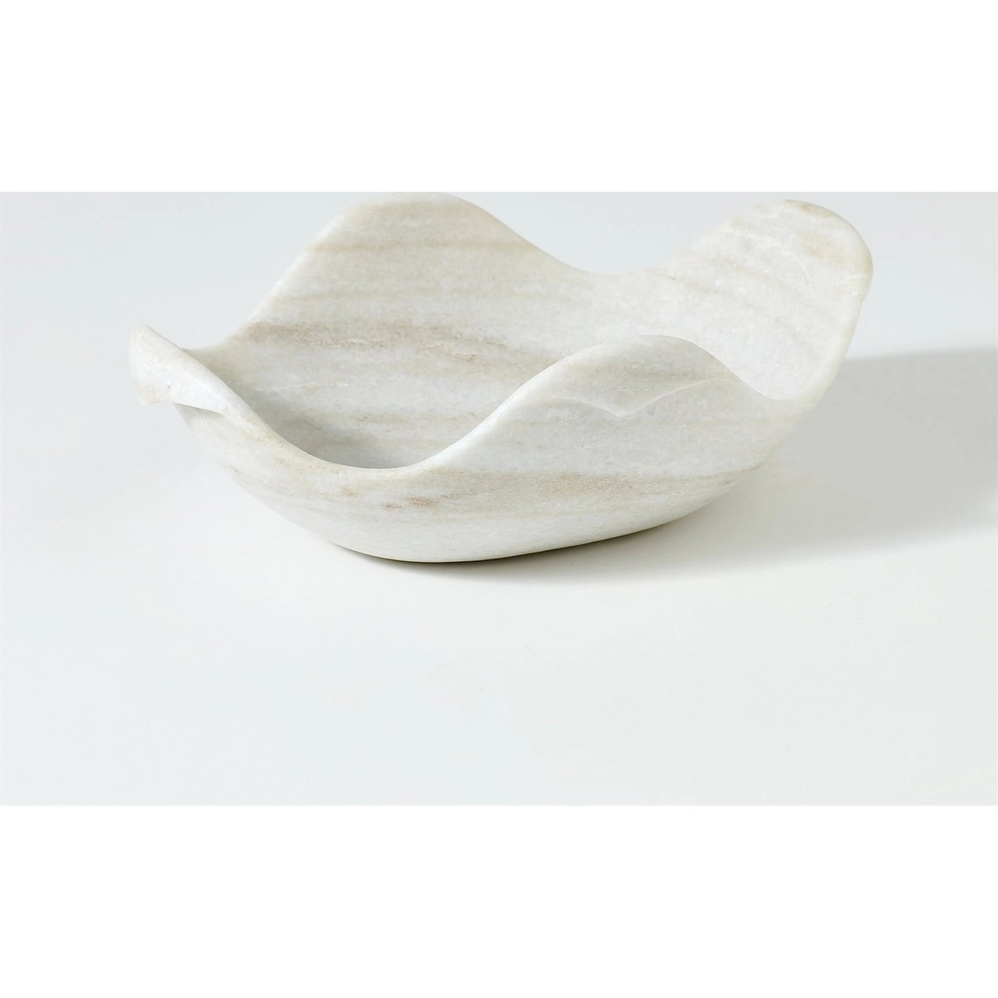 Marble Dove Bowl by Global Views in white. Made from marble in a coastal style.