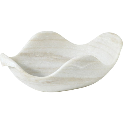 Marble Dove Bowl by Global Views in white. Made from marble in a coastal style.