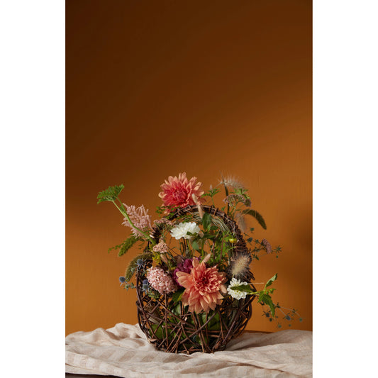 Vine Basket by Accent Decor in natural. Made from dried foliage in a cottage & farmhouse style.