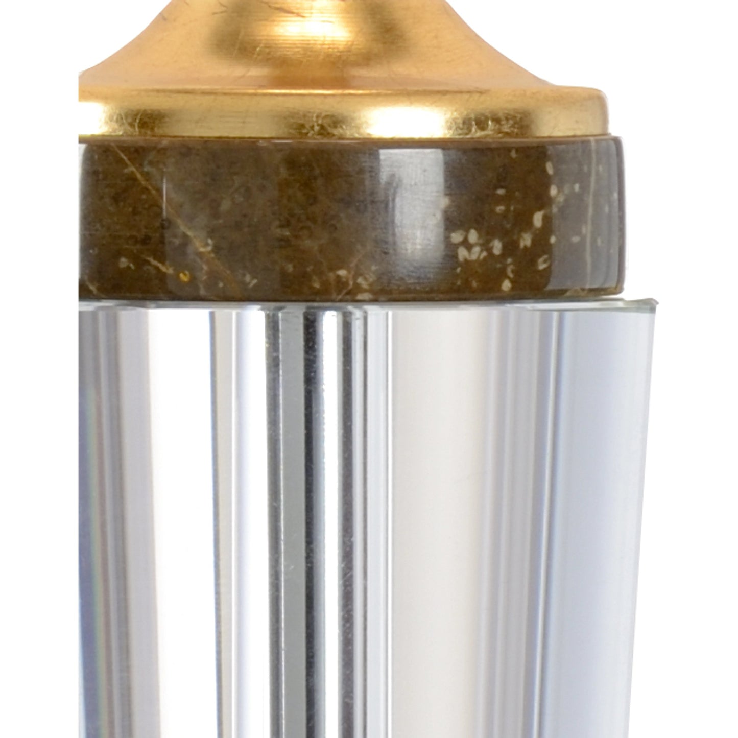 003 SR-383027 | Closeup | Jefferson Lamp by Chelsea House in clear, natural brown, antique gold leaf. Made from crystal, glass in a traditional style.