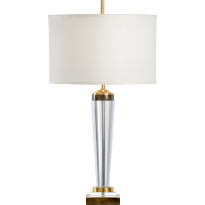 Jefferson Lamp by Chelsea House in clear, natural brown, antique gold leaf. Made from crystal, glass in a traditional style.