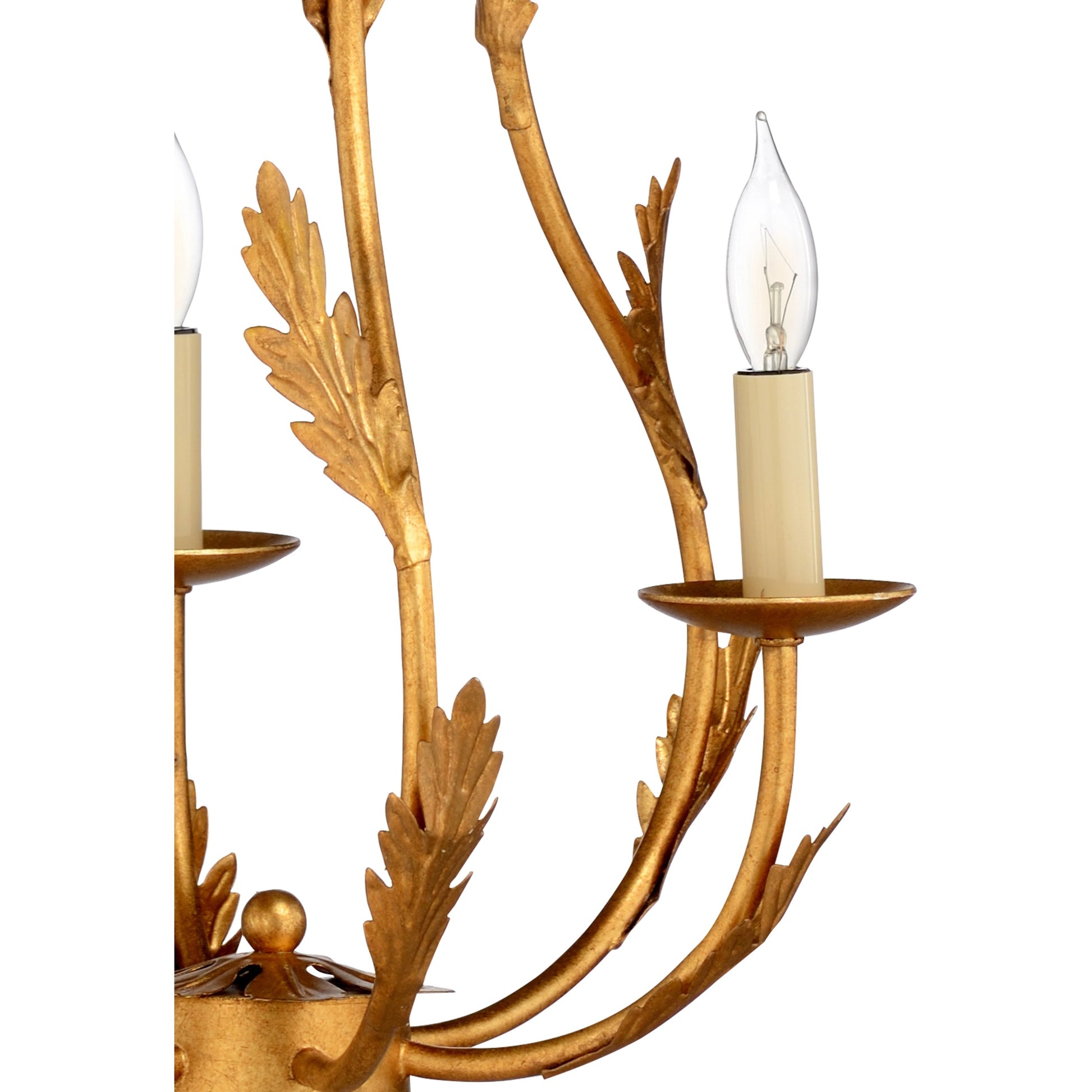 Petite Chandelier by Chelsea House in antique gold leaf. Made from other: metal in a transitional style.