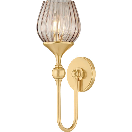Chatton Wall Sconce by Hudson Valley in aged brass. Made from steel in a unique style.