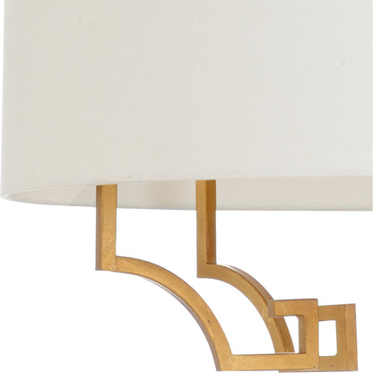 Chiara Chandelier by Chelsea House in antique gold leaf, off white linen. Made from other: metal in a transitional style.