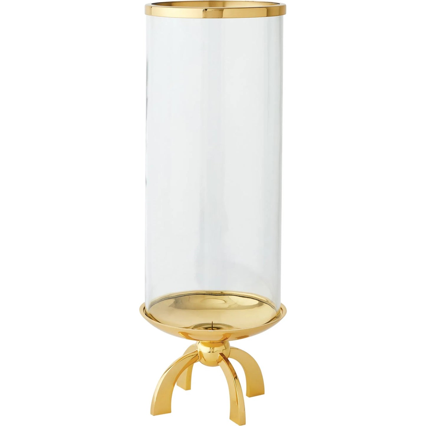 001 SR-701925 | Primary Silo | Quad Base Hurricane by Global Views in brass. Made from brass, glass in a transitional style.