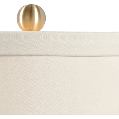 Banded Lamp by Chelsea House in antique cream, blue. Made from wood in a transitional style.