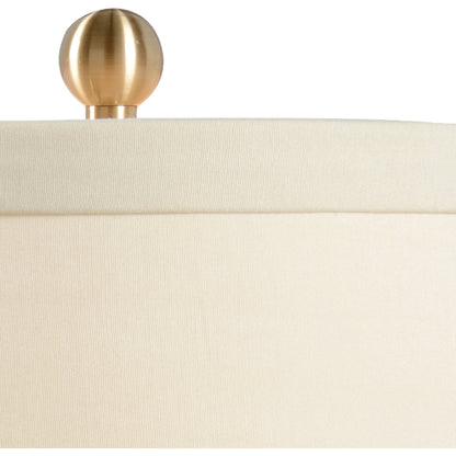 Banded Lamp by Chelsea House in antique cream, blue. Made from wood in a transitional style.