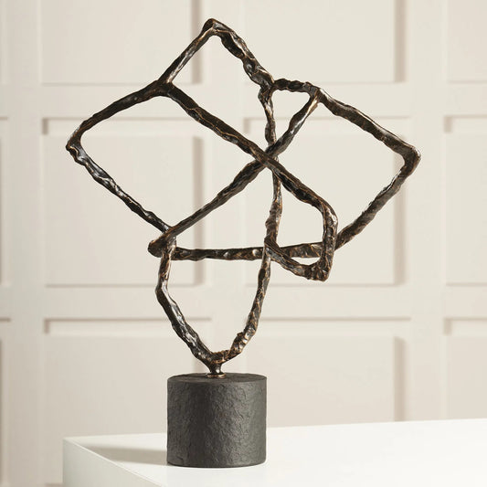 Tangled Bronze Sculpture by Global Views in bronze. Made from cast iron, granite in a eclectic & global style.
