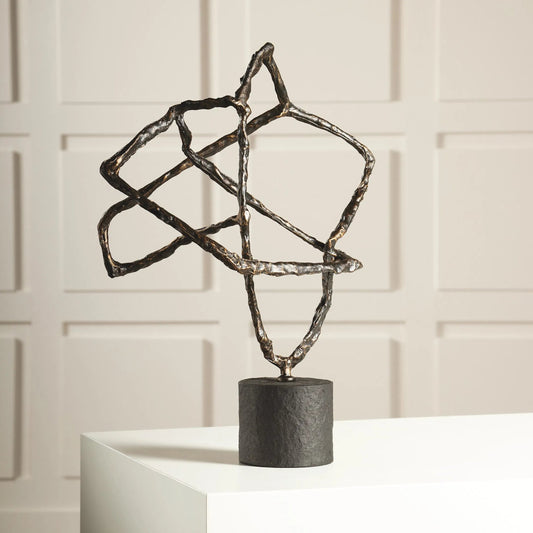 Tangled Bronze Sculpture by Global Views in bronze. Made from cast iron, granite in a eclectic & global style.