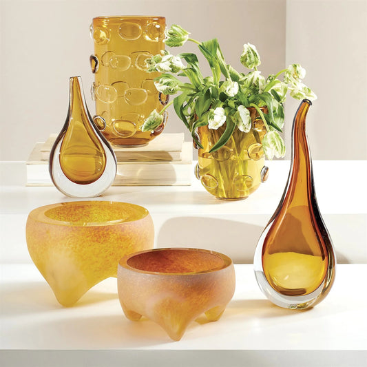 Stretched Neck Vase by Global Views. Made from art glass in a modern style.
