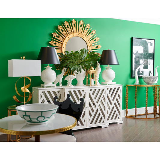 Ribbon Twirl Lamp by Chelsea House in antique gold leaf, black. Made from other: metal in a modern style.