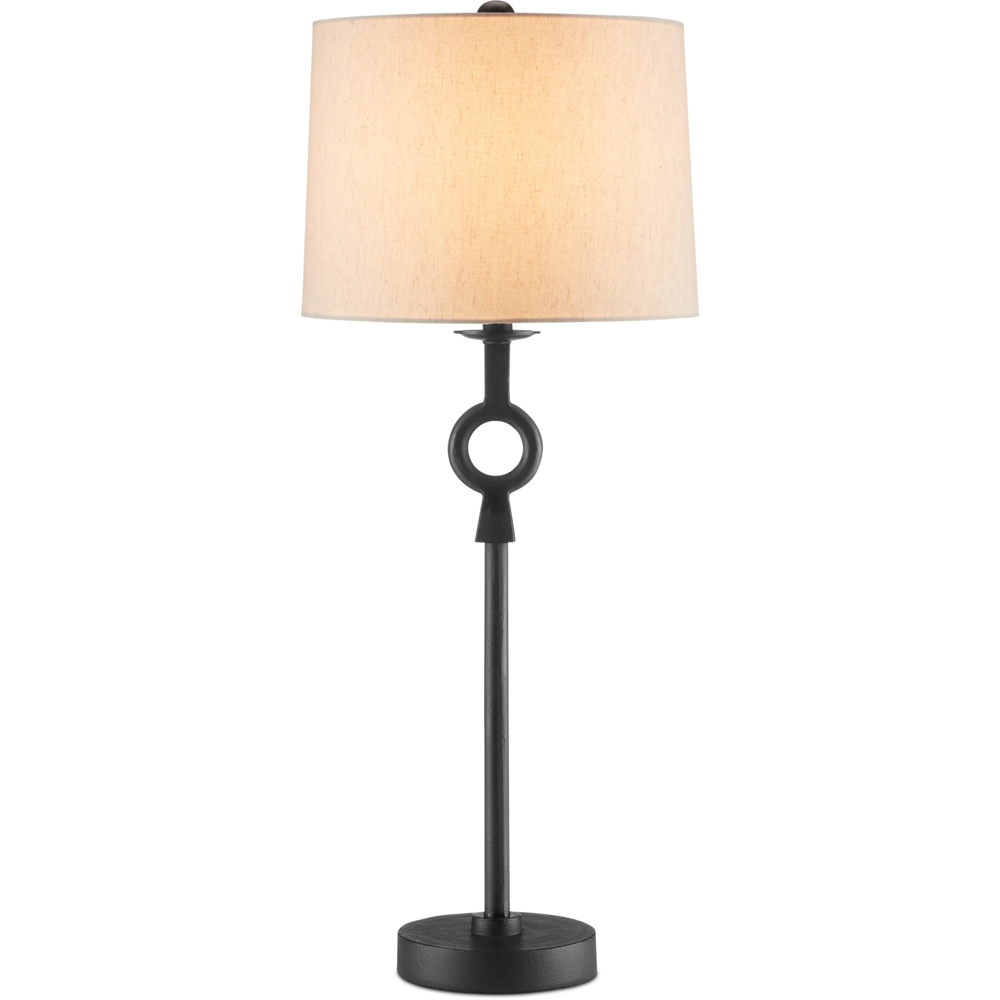 Germaine Table Lamp by Currey and Company in antique brass. Made from aluminum in a transitional style.