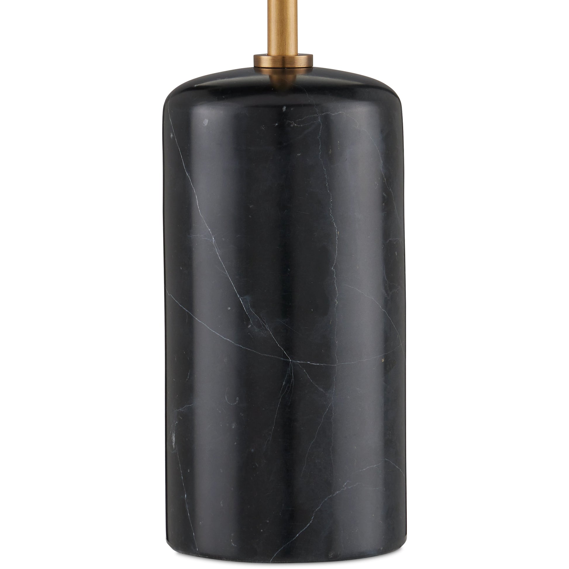 Martini Torchiere Table Lamp by Currey and Company in brushed brass, black. Made from metal, marble in a modern style.