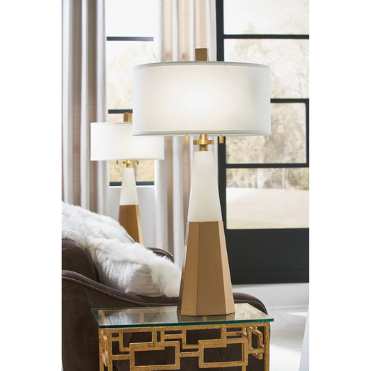 Winfield Lamp by Chelsea House in natural white, coffee bronze. Made from iron, alabaster in a transitional style.