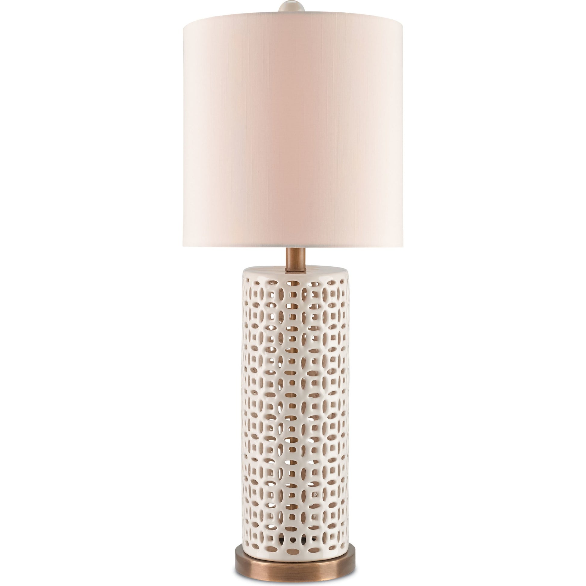 Bellemeade Table Lamp by Currey and Company in ivory, antique brass. Made from ceramic, metal in a modern style.