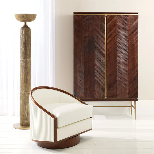 Ege Floor Lamp by Global Views in bronze. Made from aluminum in a eclectic & global style.