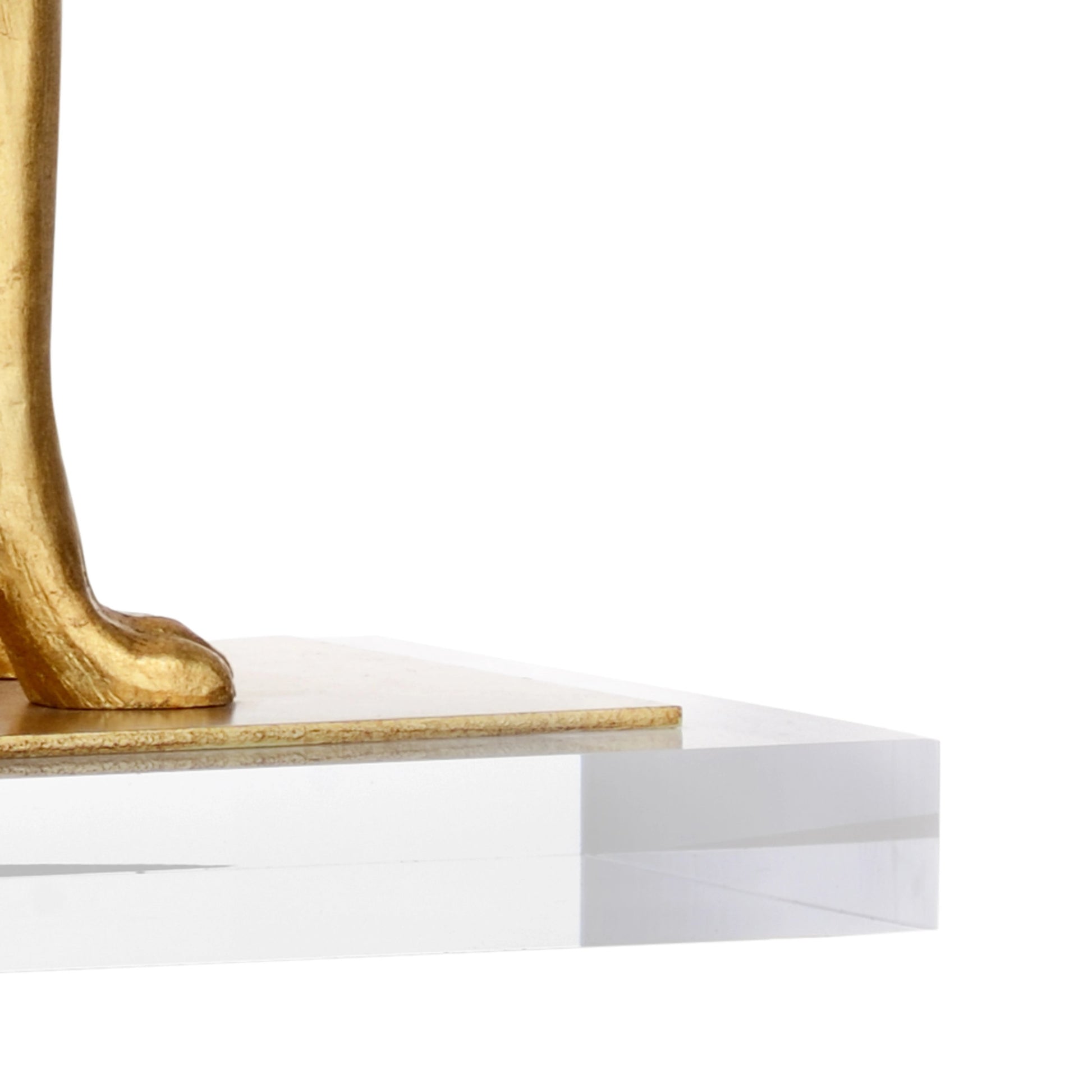 Flossie Lamp by Chelsea House in antique gold leaf, clear. Made from composite, acrylic in a traditional style.