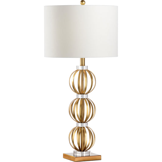 Chicago Lamp by Chelsea House in metallic gold, clear. Made from iron, crystal in a transitional style.
