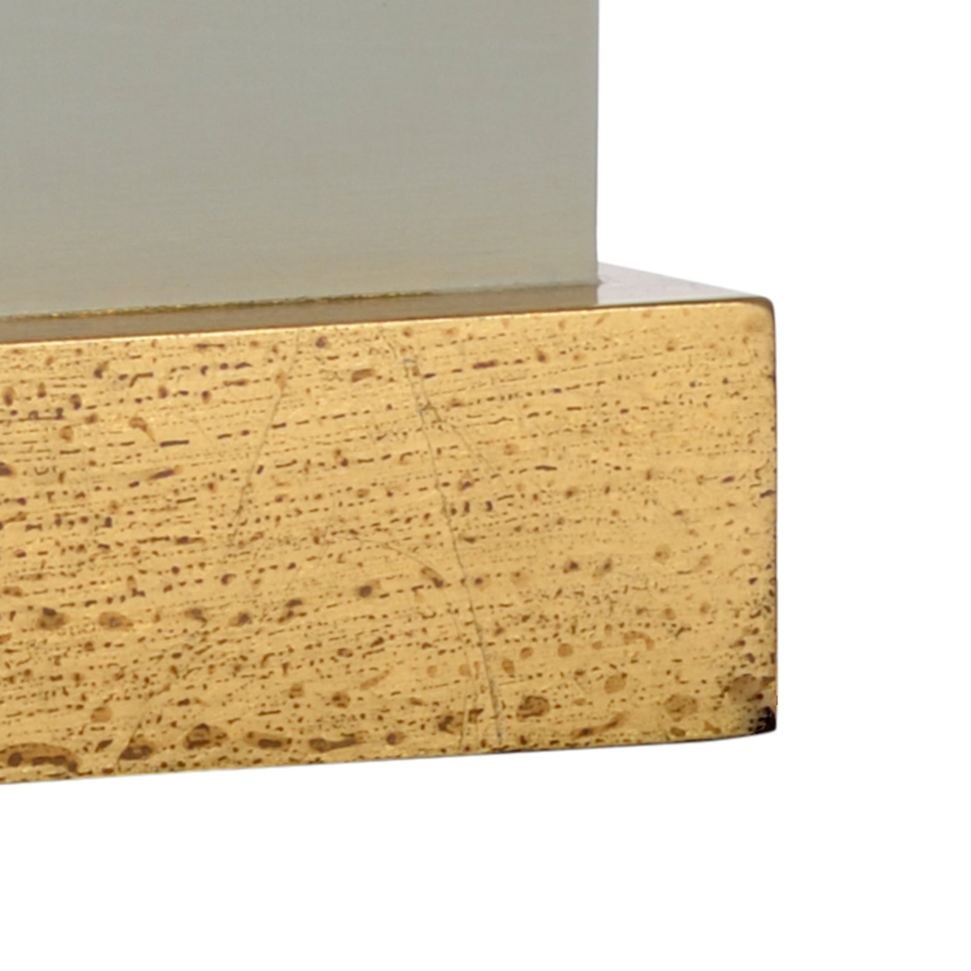 Satterfield Lamp by Chelsea House in warm gray, gold leaf, antique gold. Made from wood, metal in a transitional style.