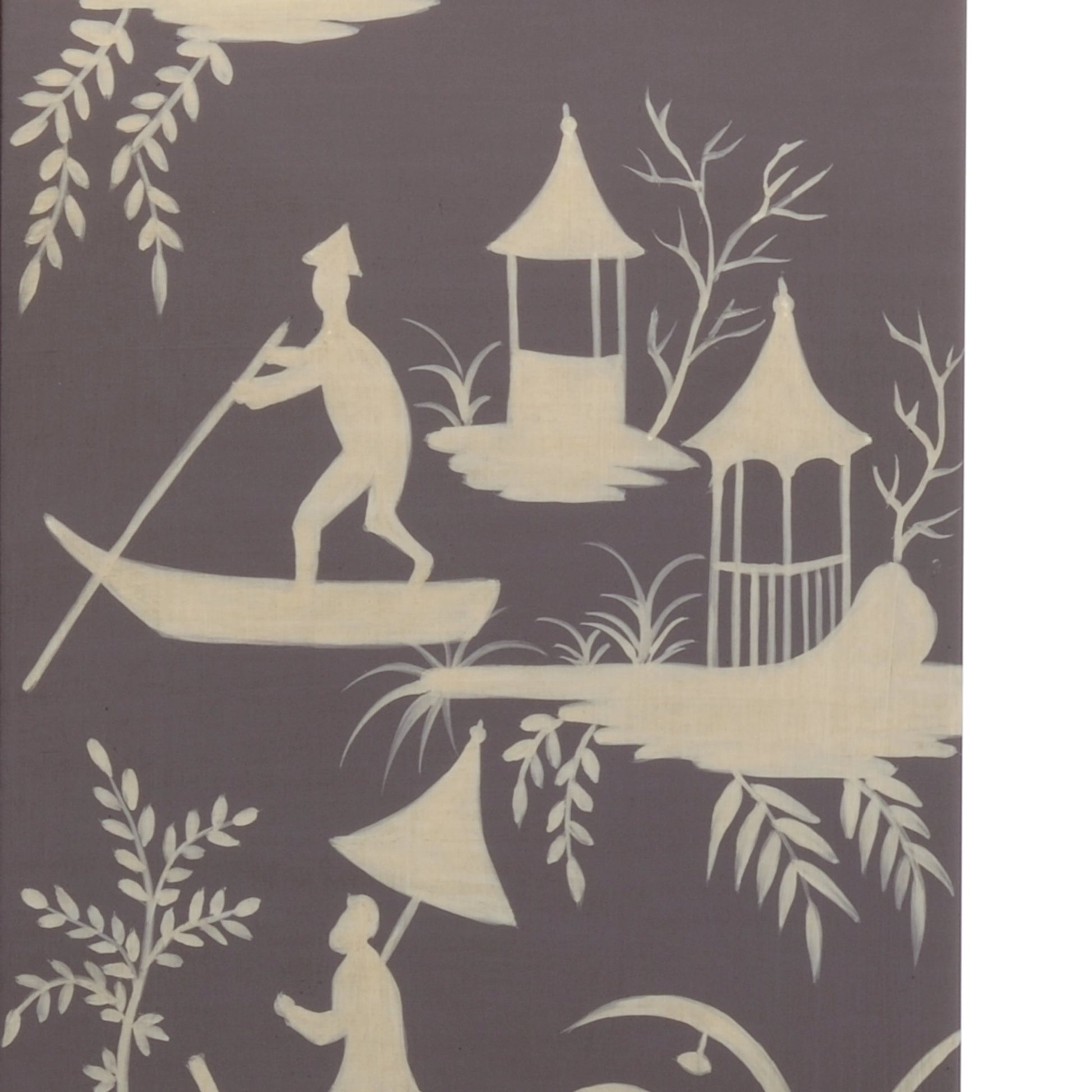 Chinoiserie Panel Lamp by Chelsea House in plum, cream, antique gold. Made from wood, metal in a eclectic & global style.