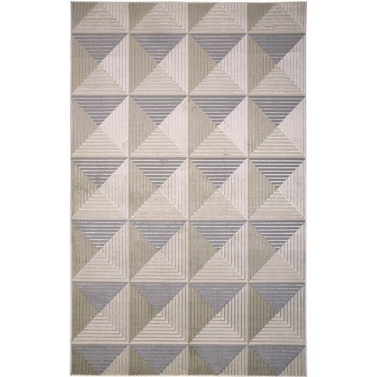 Micah Geometric Rug - 3044F by Feizy in ivory, gray, ivory. Made from polyester, polypropylene in a unique style.