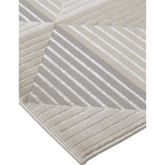 Micah Geometric Rug - 3044F by Feizy in ivory, gray, ivory. Made from polyester, polypropylene in a unique style.