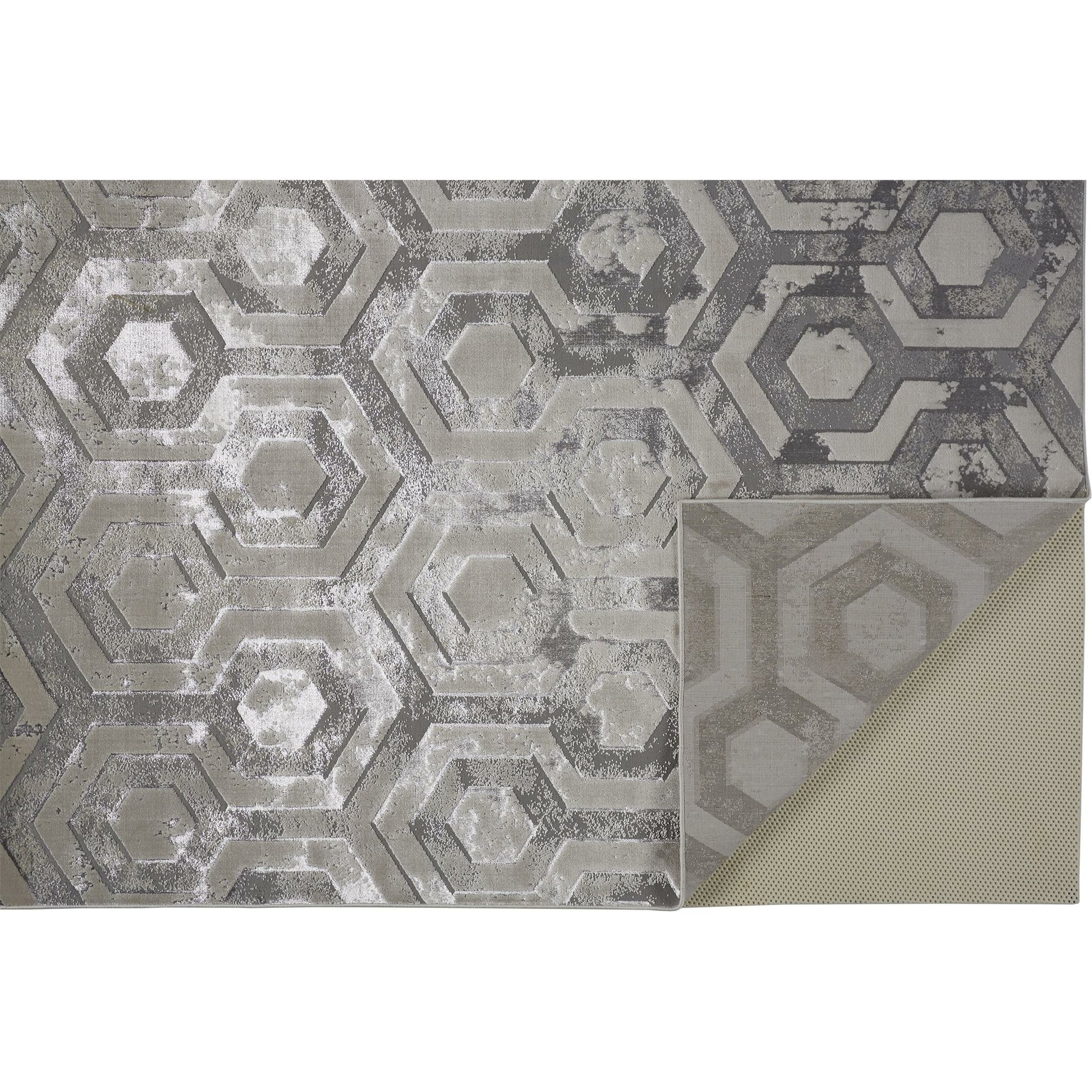 Micah Rug - 3046F by Feizy in gray, taupe, silver. Made from polyester, polypropylene in a unique style.