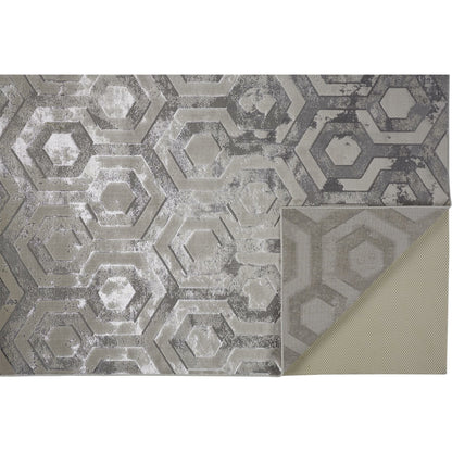 Micah Rug - 3046F by Feizy in gray, taupe, silver. Made from polyester, polypropylene in a unique style.