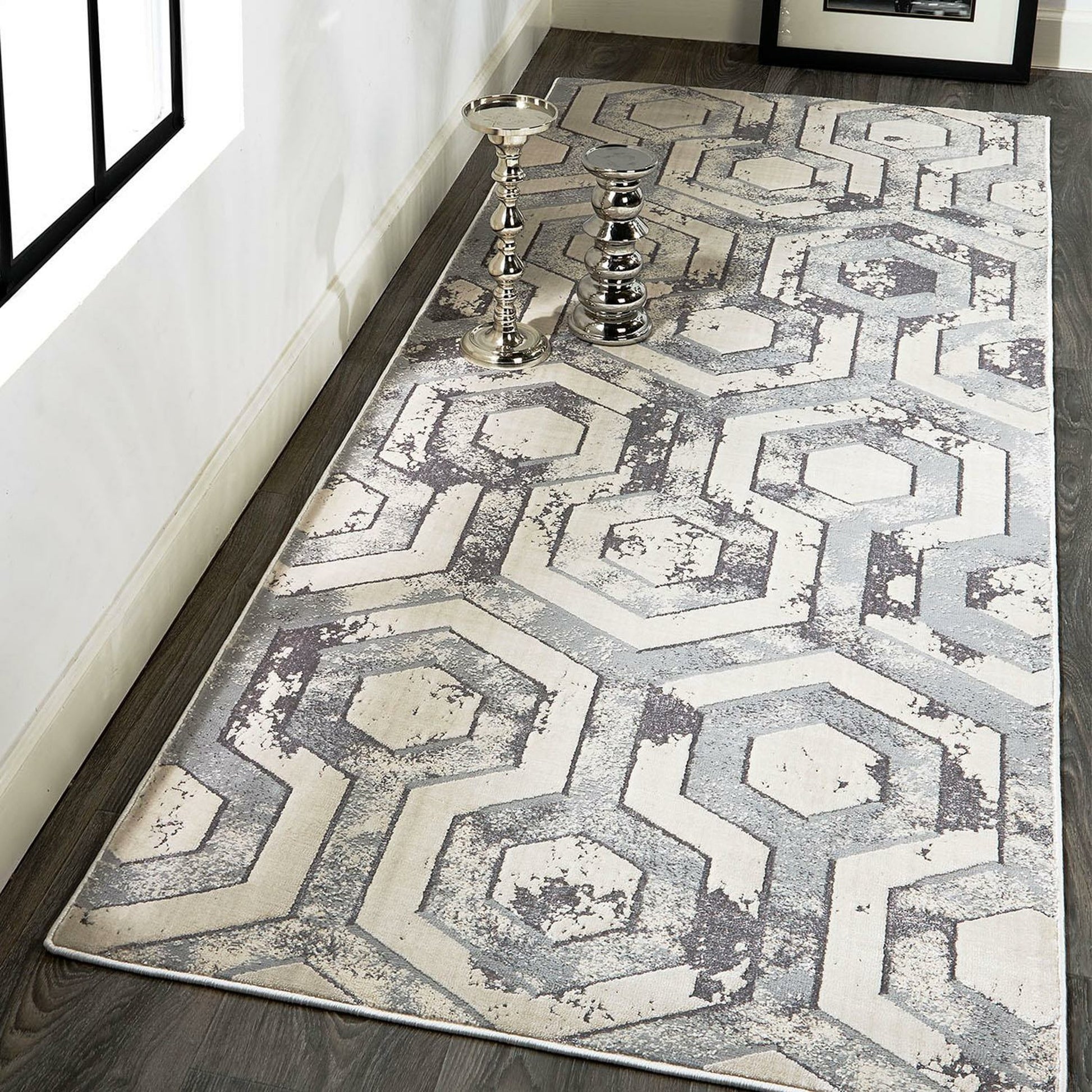 Micah Rug - 3046F by Feizy in gray, taupe, silver. Made from polyester, polypropylene in a unique style.