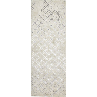 Micah Metallic Trellis Rug - 3047F by Feizy. Made from polyester, polypropylene in a unique style.