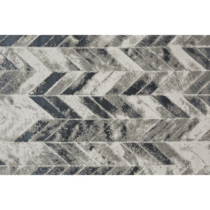 Micah Chevron Rug - 3048F by Feizy in black, gray, silver. Made from polyester, polypropylene in a unique style.