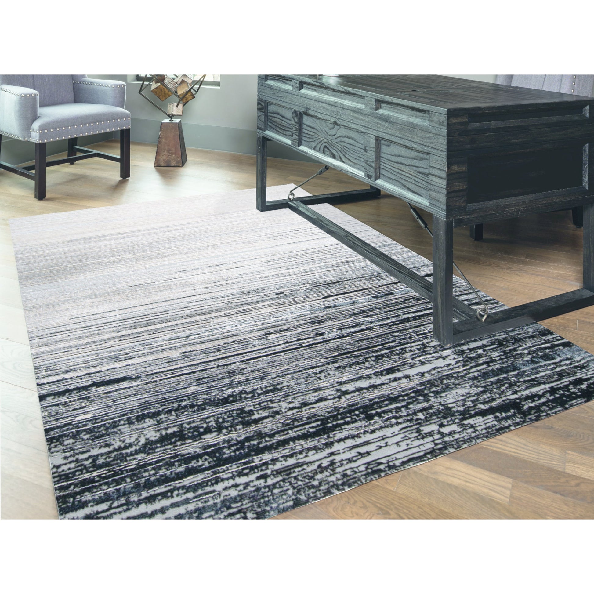 Micah Rug - 3337F by Feizy in black, gray. Made from polyester, polypropylene in a unique style.