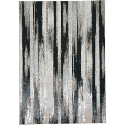 Micah Rug - 3338F by Feizy in black, silver, gray. Made from polyester, polypropylene in a unique style.