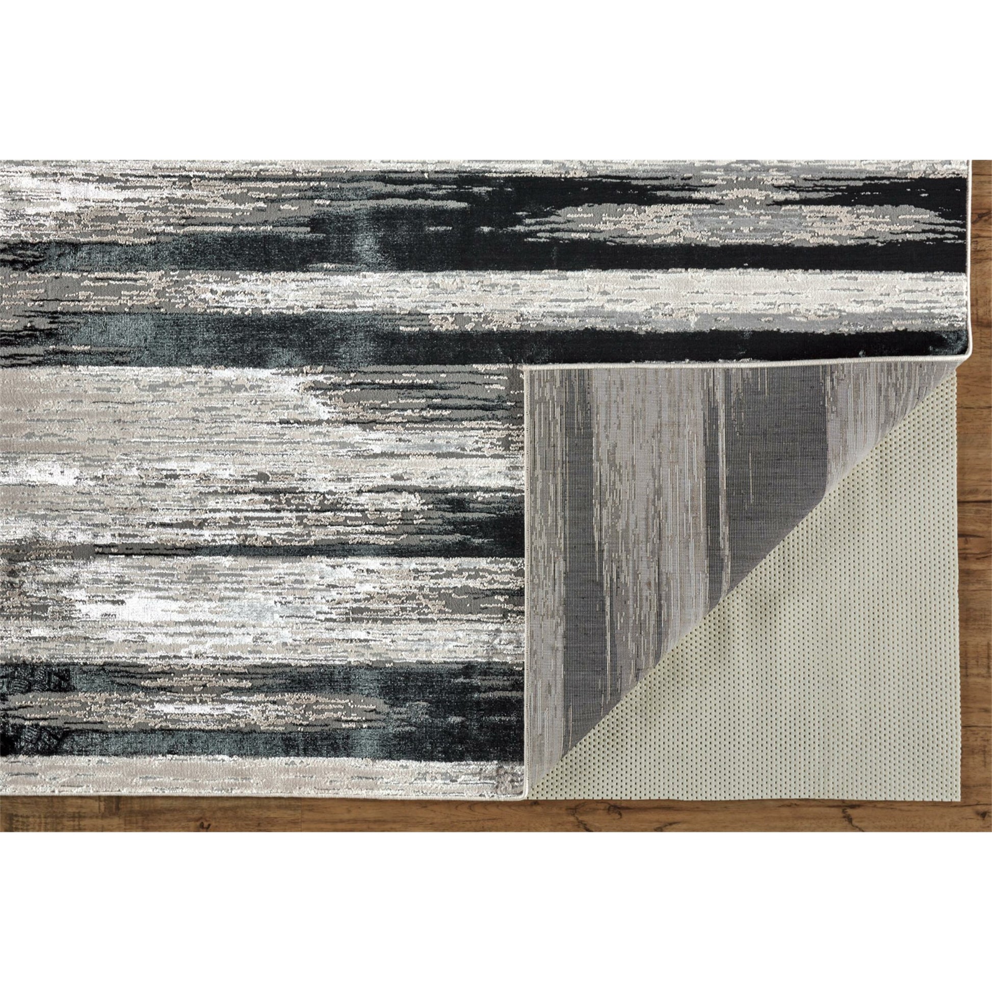 Micah Rug - 3338F by Feizy in black, silver, gray. Made from polyester, polypropylene in a unique style.
