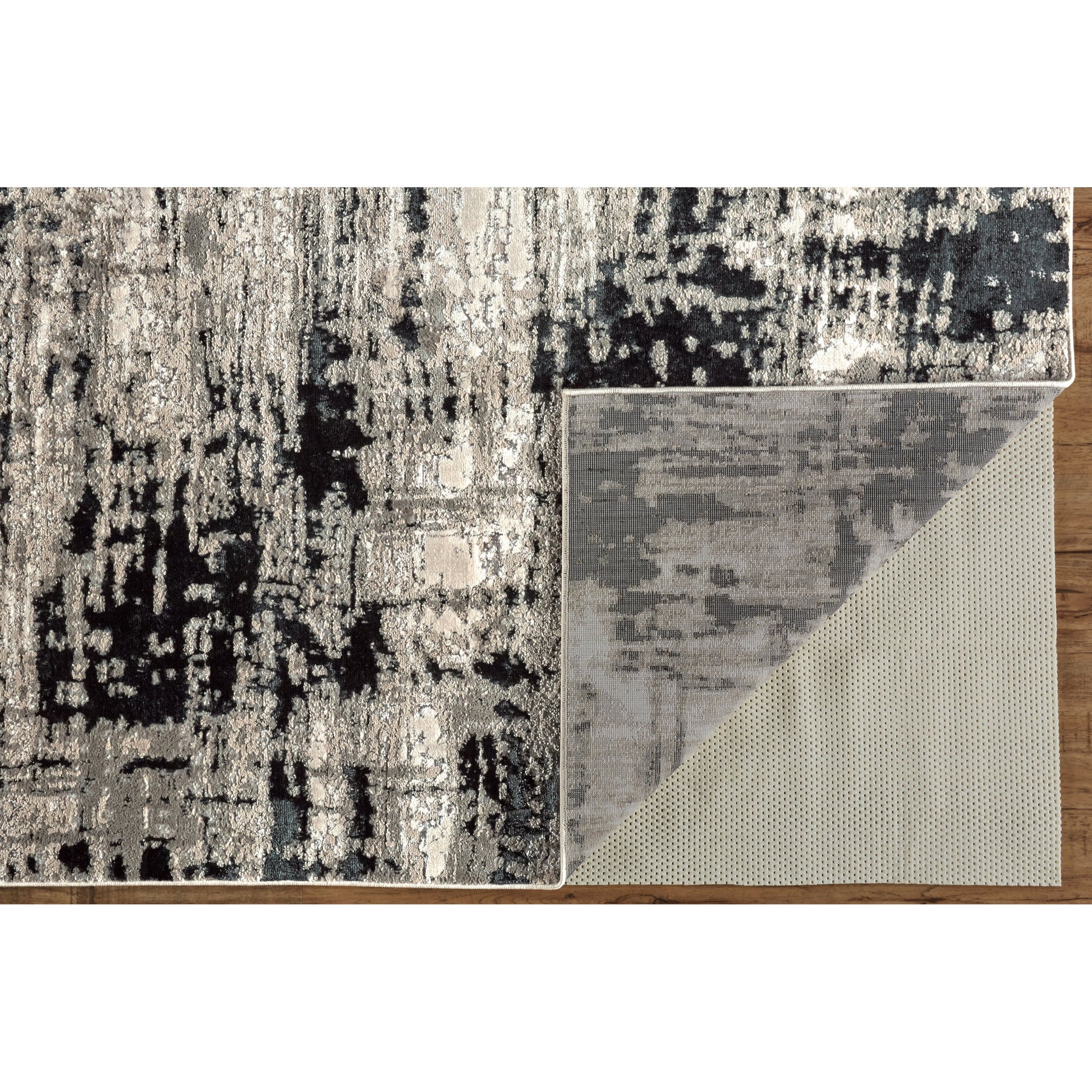 Micah Rug - 3339F by Feizy in black, white, gray. Made from polyester, polypropylene in a unique style.