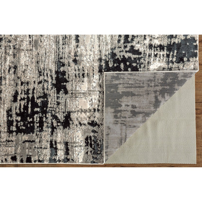 Micah Rug - 3339F by Feizy in black, white, gray. Made from polyester, polypropylene in a unique style.