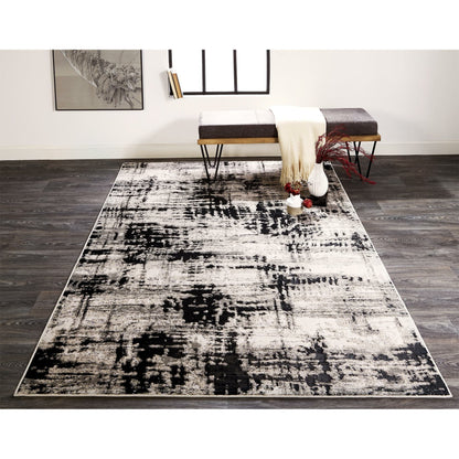 Micah Rug - 3339F by Feizy in black, white, gray. Made from polyester, polypropylene in a unique style.