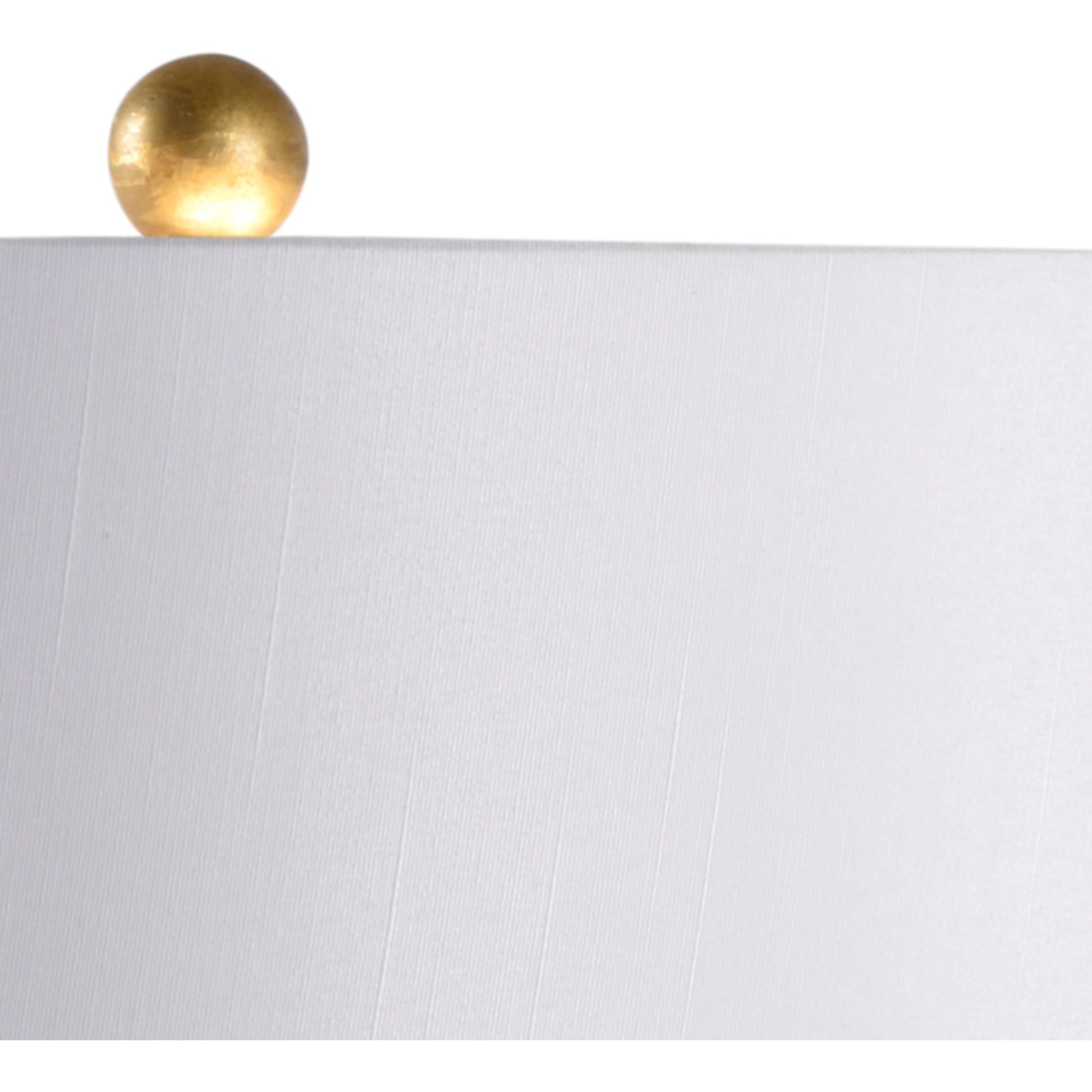 Corinth Lamp by Chelsea House in antique gold leaf. Made from iron in a transitional style.